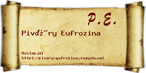Piváry Eufrozina névjegykártya